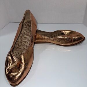 Tom’s Jutti Metallic Rose Gold Women's Ballet Flats